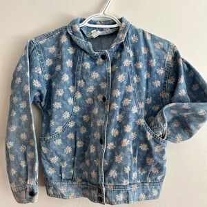 Kids Vintage Denim Floral Jacket - Blue Floral - size 10
